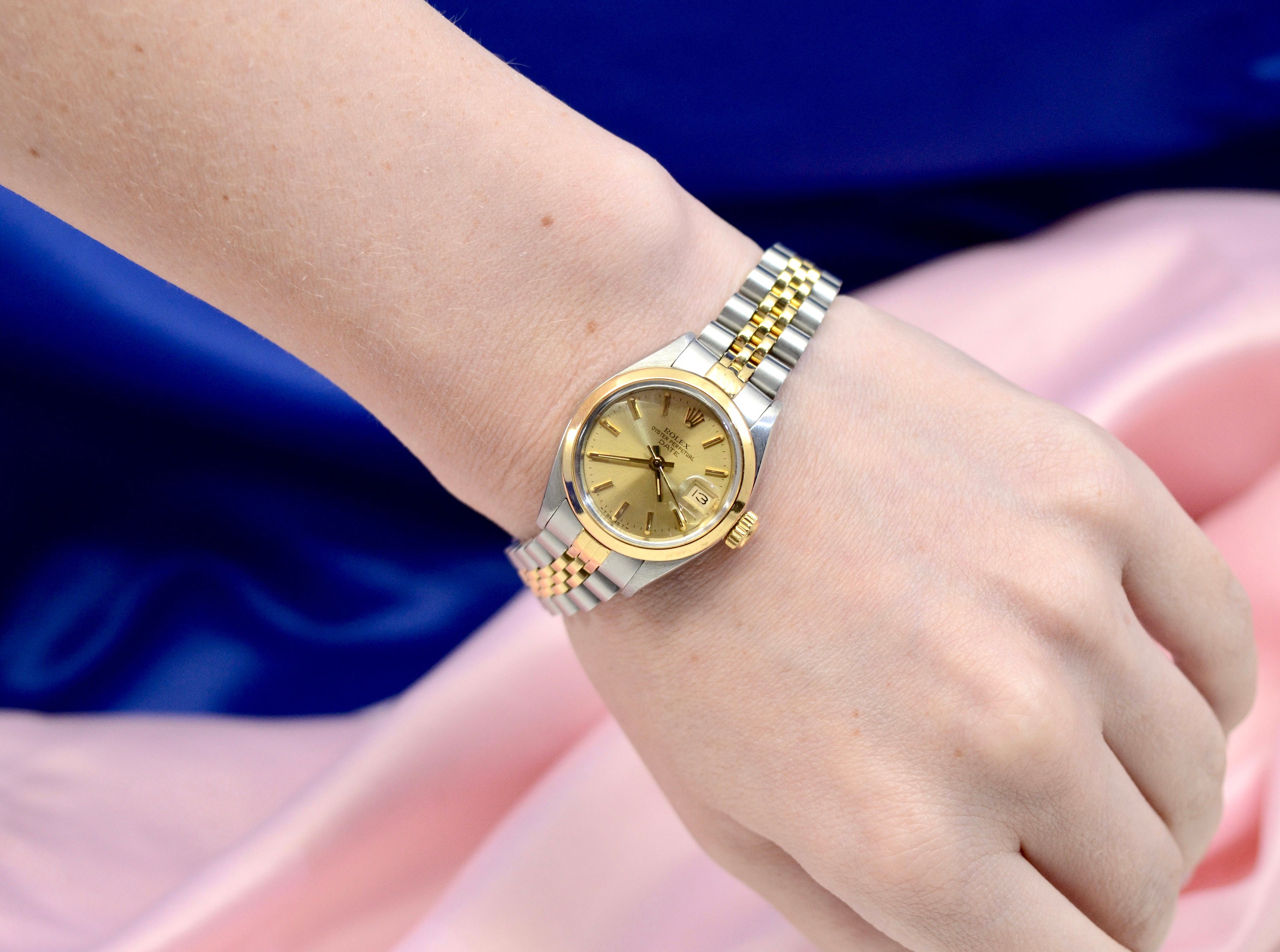Rolex Oyster Perpetual Date Watch Stainless Steel & 18K 