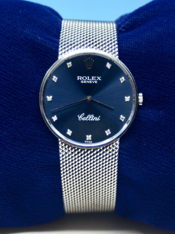 Vintage Men's Rolex Geneve Cellini watch Ref.4088 in 18K White Gold 68.5 GM