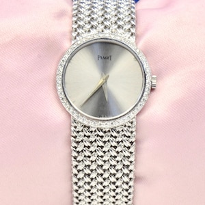 Vintage Damenuhr Piaget 18K Weissgold mit Diamanten Ref. 925 D4 63.7Gm