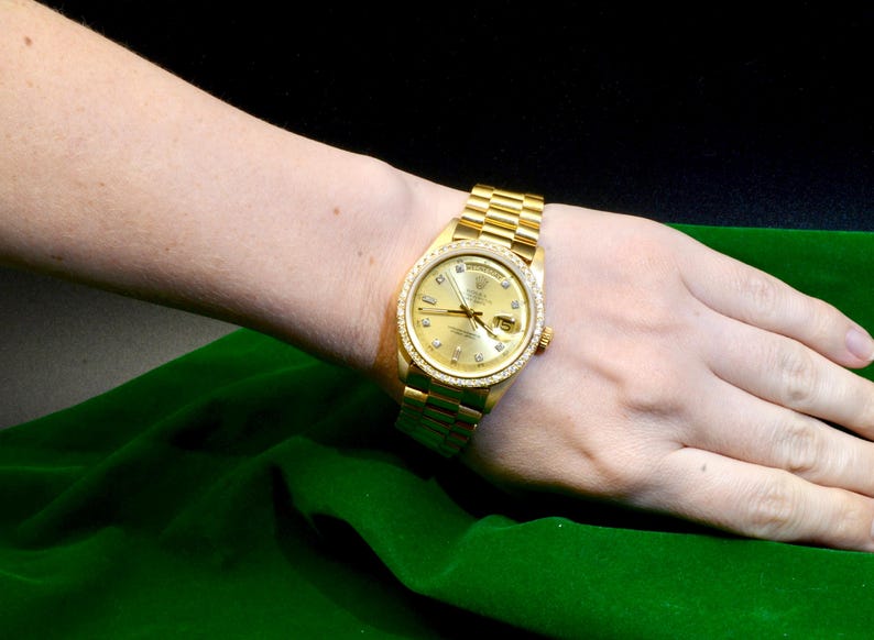 Men's Rolex Day-Date watch Ref.1803 18K Yellow Gold with Diamonds 123.5GM image 2
