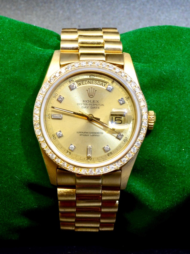 Men's Rolex Day-Date watch Ref.1803 18K Yellow Gold with Diamonds 123.5GM image 1