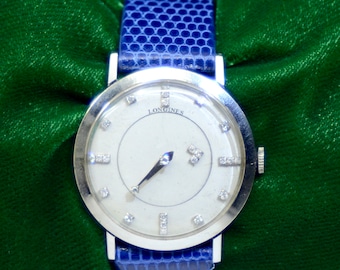 Longines Mystery Dial 14K White Gold Watch with Diamonds