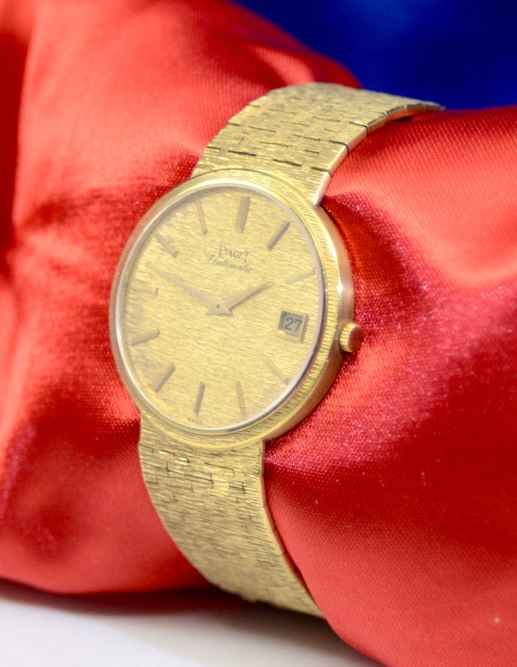 Piaget 18K Yellow Gold watch w/date 76.1 GM - image 4