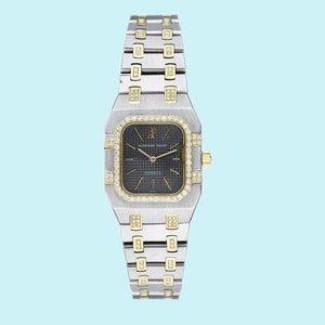 Audemars Piguet Royal Oak Watch 18K Yellow Gold & Stainless Steel w/Diamonds