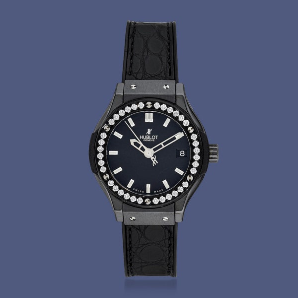 Hublot Classic Fusion horloge met Diamanten / Datum