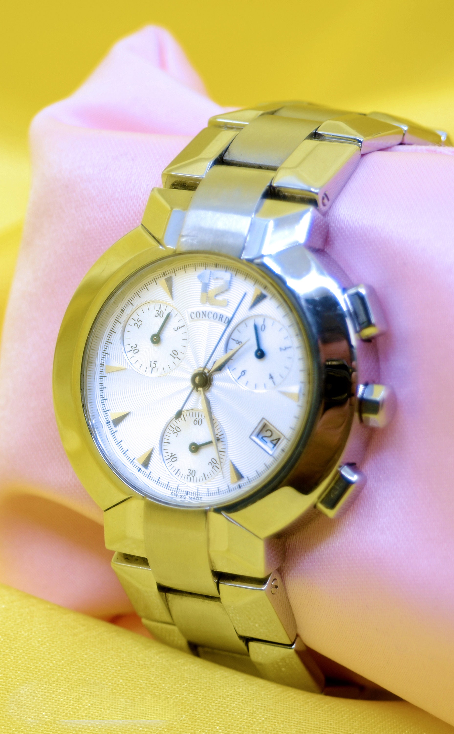 Men s Concord La Scala Chronograph Stainless Steel Watch Etsy UK