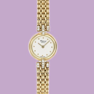 Vintage 1980s Ladies Chopard 18K Yellow Gold Quartz watch w/Diamonds Ref.897;box & papers