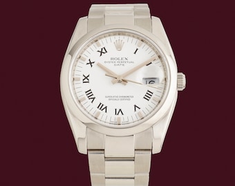 Orologio da uomo Rolex Oyster Perpetual Date in acciaio inossidabile rif. 115200
