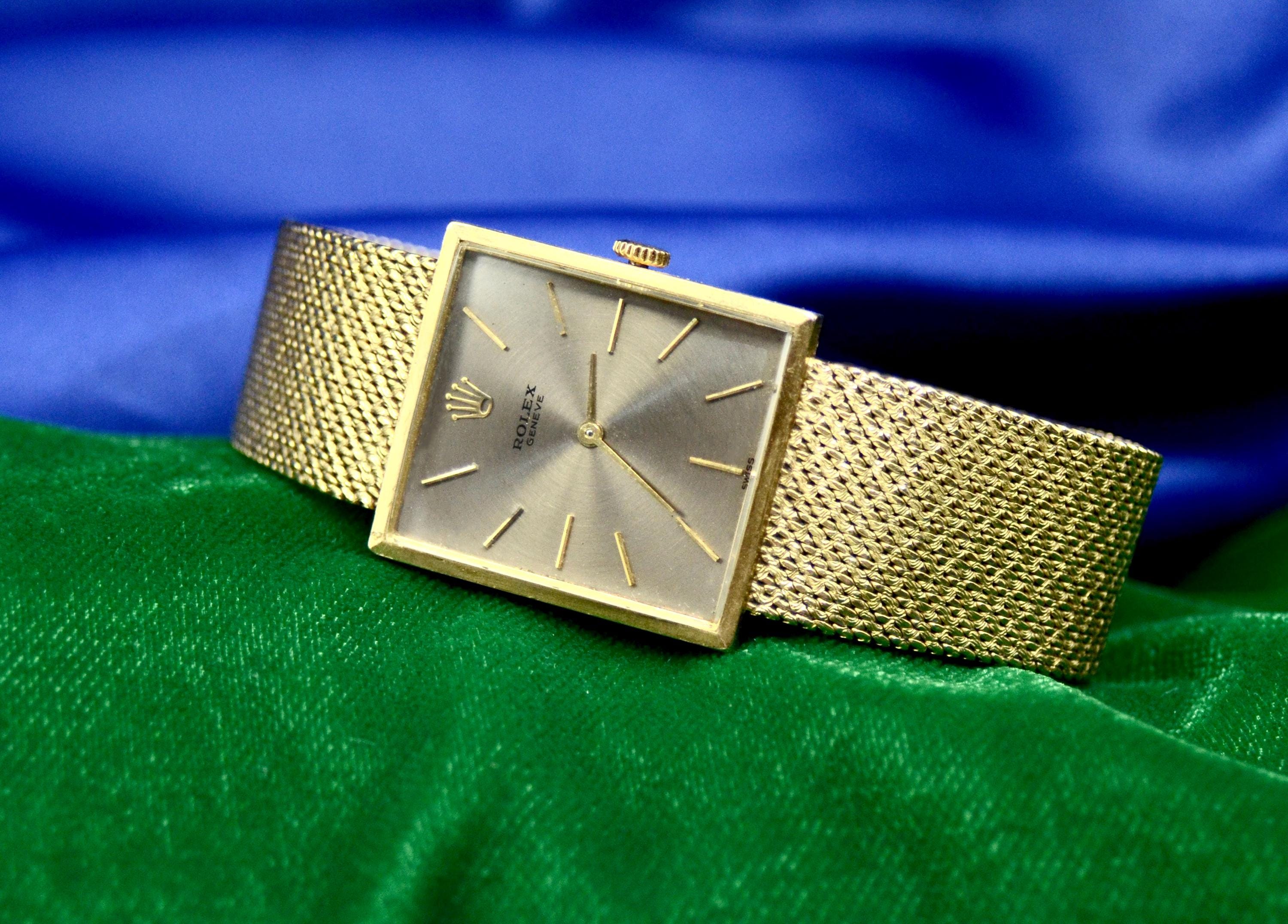 Vintage Men's Rolex Geneve 18K Yellow Gold Watch 67.3 GM - Etsy