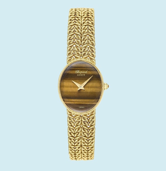 Ladies' Chopard 18K Yellow Gold Watch With Tiger's Eye Stone Ladies' Chopard 18K Yellow Gold Watch With Tiger's Eye Stone