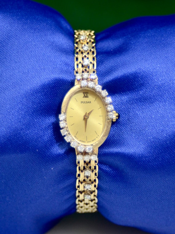 Vintage Pulsar  Watch 14K Yellow Gold with factory