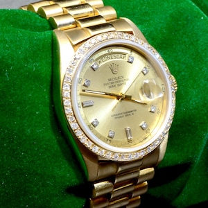 Men's Rolex Day-Date watch Ref.1803 18K Yellow Gold with Diamonds 123.5GM image 4