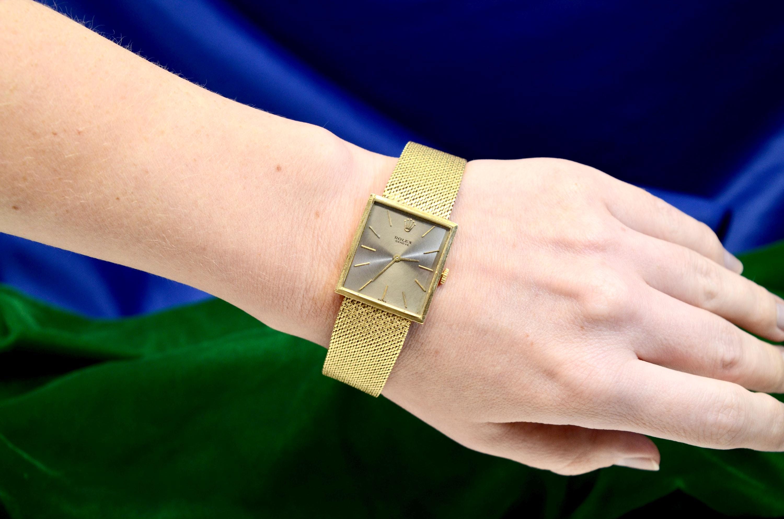 Vintage Men's Rolex Geneve 18K Yellow Gold Watch 67.3 GM - Etsy