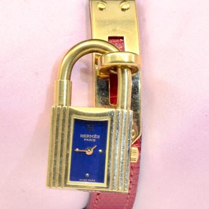 Ladies' Hermes Paris Kelly watch Ref. KE1.201 Gold-Plated Quartz w/Blue Dial