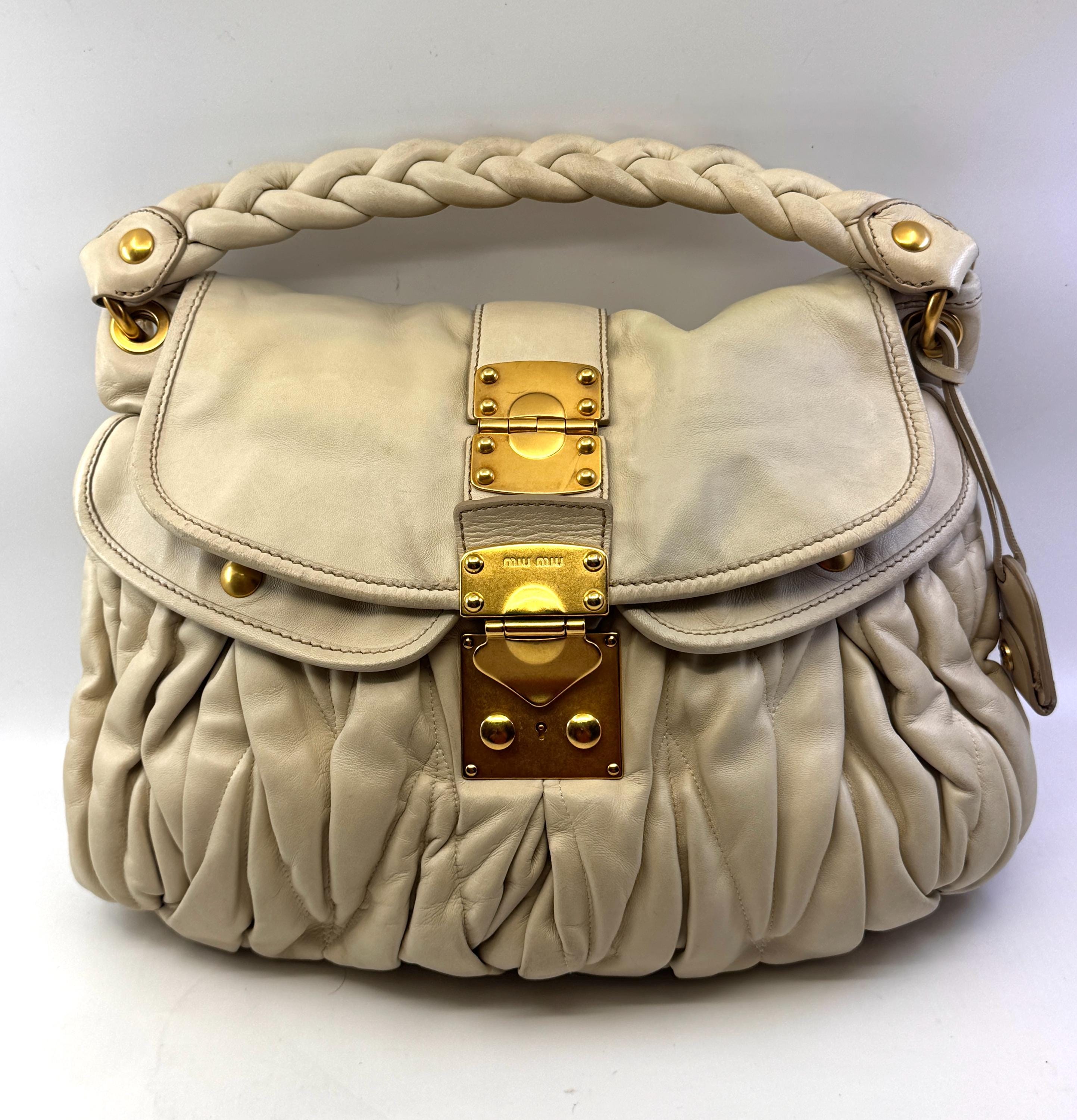 バッグ 00s MIU MIU leather hand bag archive Miu Miu Reissue (from 2009 archives) Medium Aventure Tote Handles