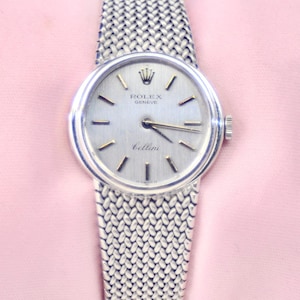 Unique Vintage Ladies' Rolex Geneve Cellini watch in 18K White Gold  50.7 GM