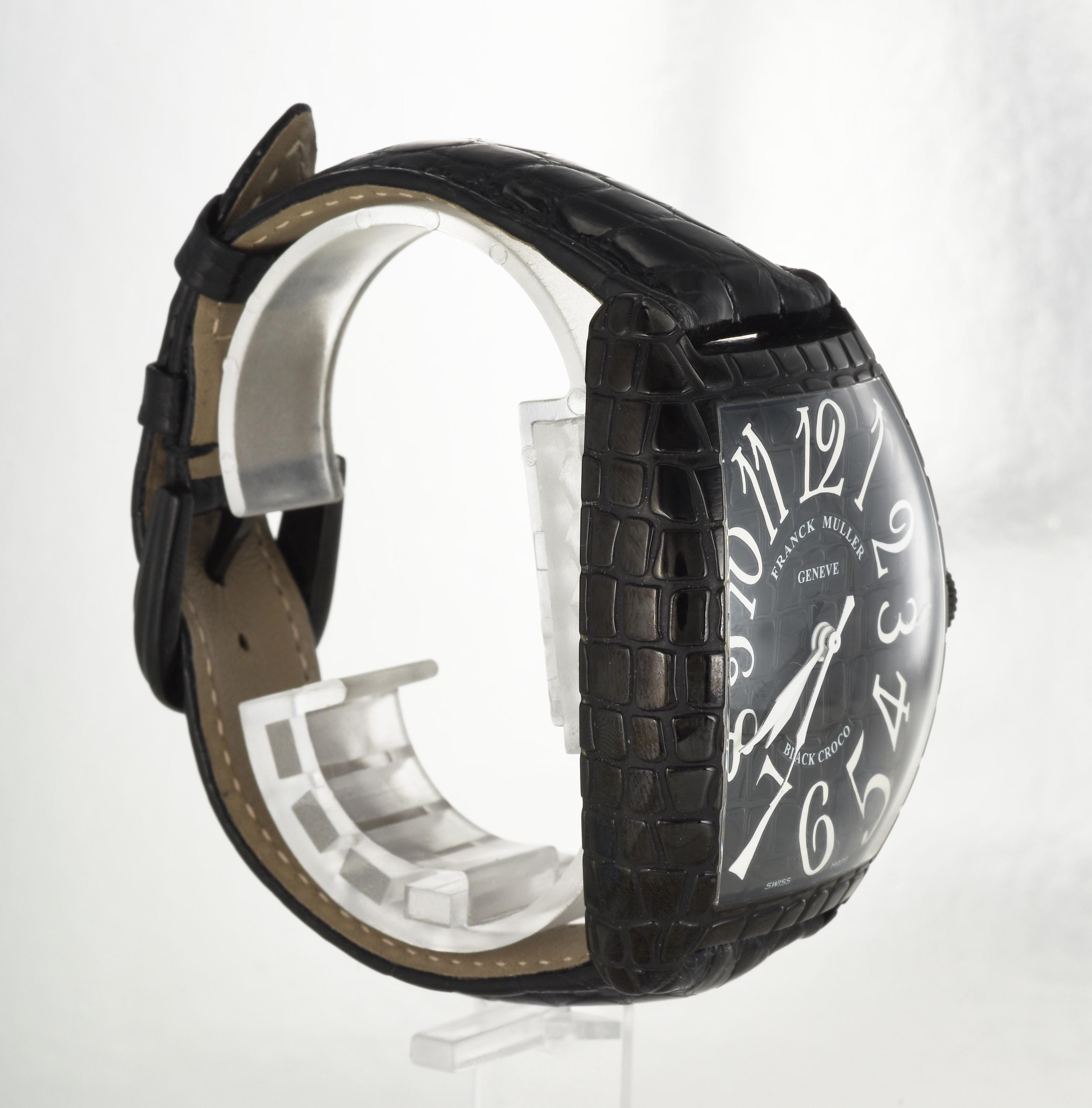 2019 Franck Muller Black Croco in Steel With Black Pvd Ref.8880 SC