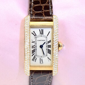 Women's CARTIER Tank American 18K Yellow Gold with Diamonds Ref. 1710