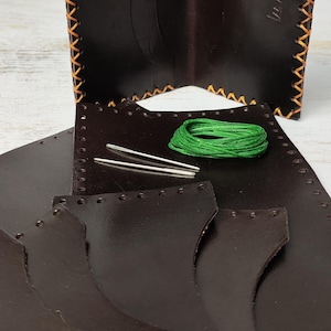 Kit de billetera de cuero DIY: crea tu propia billetera 100 % de piel de vaca, estilo clasico