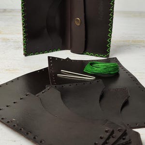 Kit de billetera de cuero DIY: crea tu propia billetera 100 % de piel de vaca, estilo clasico