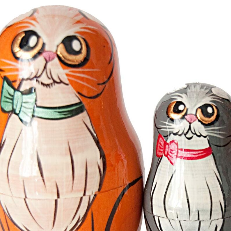 Matryoshka Doll Cats Russian Nesting Doll Animal Stacking Etsy
