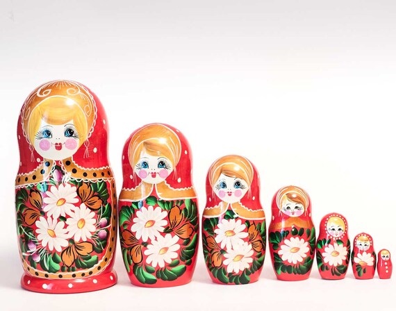 Camomilles matriochka poupée russe matriochka / poupée | Etsy