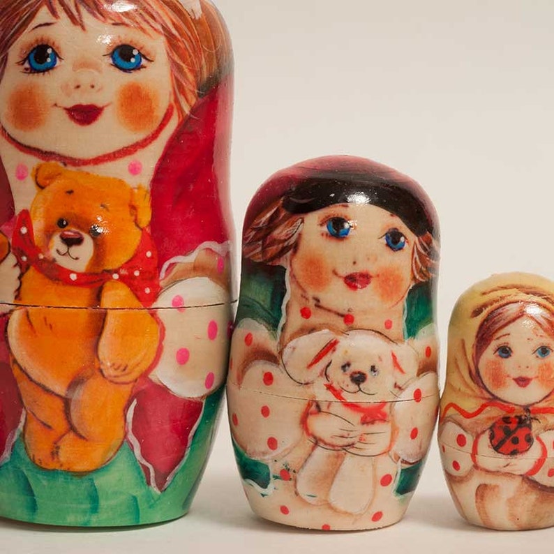 Matryoshka Boy with Horse Russian Nesting Doll for Kids Etsy