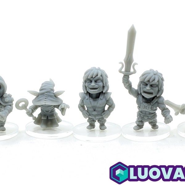 Eternal Heroes: Full Set | Chibi miniatures | Fantasy | Medieval | RPG | Tabletop | D&D