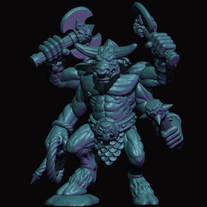 Megabull Demon | Fabelzel Miniatures | Resin Printed Miniatures for Roleplaying and Tabletop games | 28-32-40mm models | D&D