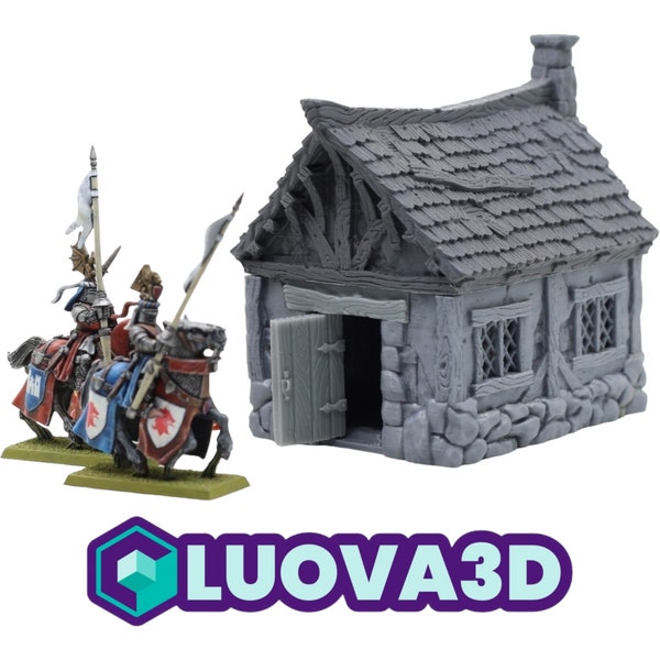 Petite Maison Médiévale - Ville de Tarok | Bâtiments imprimés en 3D pour les jeux |D&D |Jeux de rôle |Jeux de table