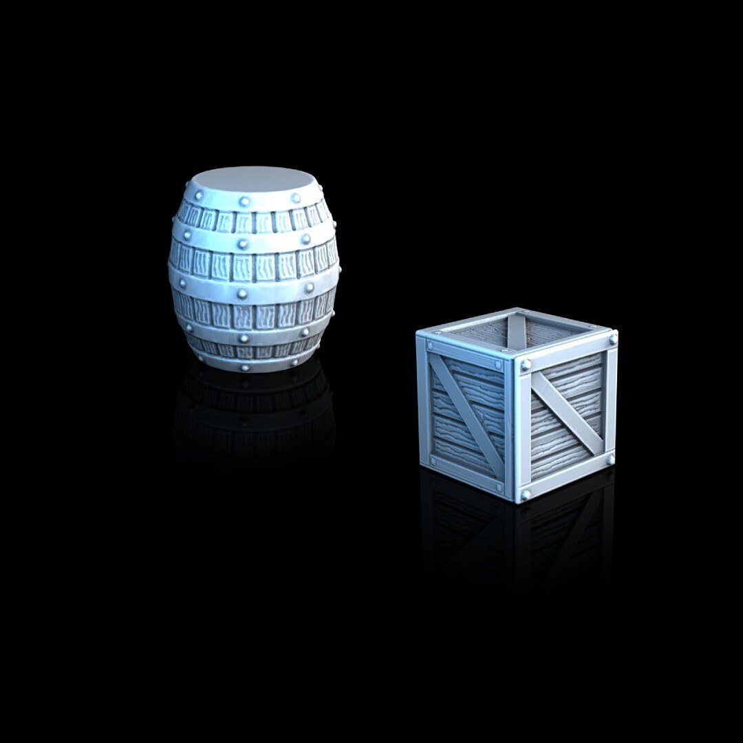 Barrels and Crates | 3D Printed Buildings for Games |D&amp;D |roleplaying ...