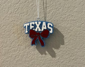 Glittery Texas Freshie Air Freshener: pumpkin pecan waffles Scent