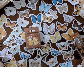 Schmetterlinge-Sticker "Butterfly" mit 45 mini Stickern — Sticker, Aufkleber, Scrapbooking, Schreibwaren, Tagebuch