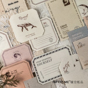 15 carte retrò in carta ruvida: scrapbooking, cancelleria, diario, diario, articoli di carta