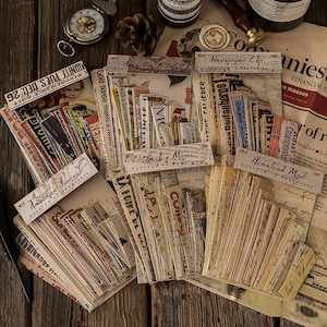 100 adesivi retrò: scrapbooking, articoli di cancelleria, diari, diari, articoli di carta