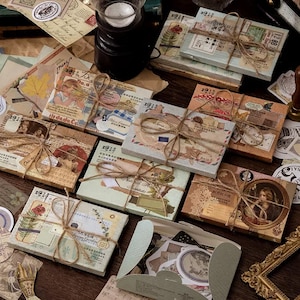 60 adesivi e frammenti di carta, serie Retro Memories - scrapbooking, cancelleria, diario, diario, articoli di carta