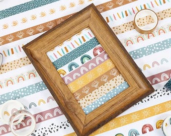 Boho Rainbow Washi Tape Set – 12 Rollen Boho Deko-Klebeband | Buntes Masking Tape für Journaling, Scrapbooking, DIY & Geschenkverpackung