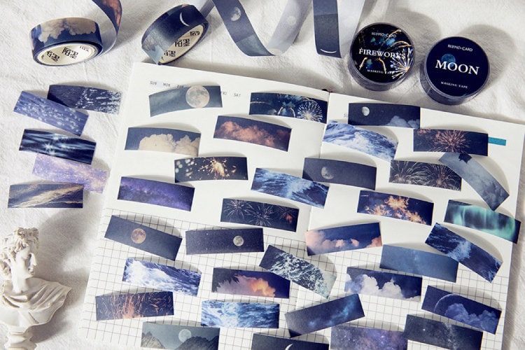 Washi Tape – Moon, Cloud, Wave, Fireworks, Light and Galaxy