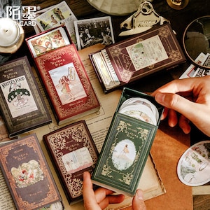 60 adesivi con fiabe retrò: scrapbooking, articoli di cancelleria, diari, diari, articoli di carta