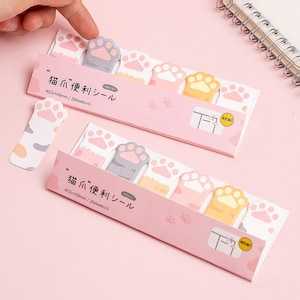 Katzen Haftnotizen, Katzenpfoten Set, 120 süße Pfotenblätter — Haftnotizen, Sticky Notes, Katzenpfote, Lesezeichen, Memo Pad, Scrapbooking