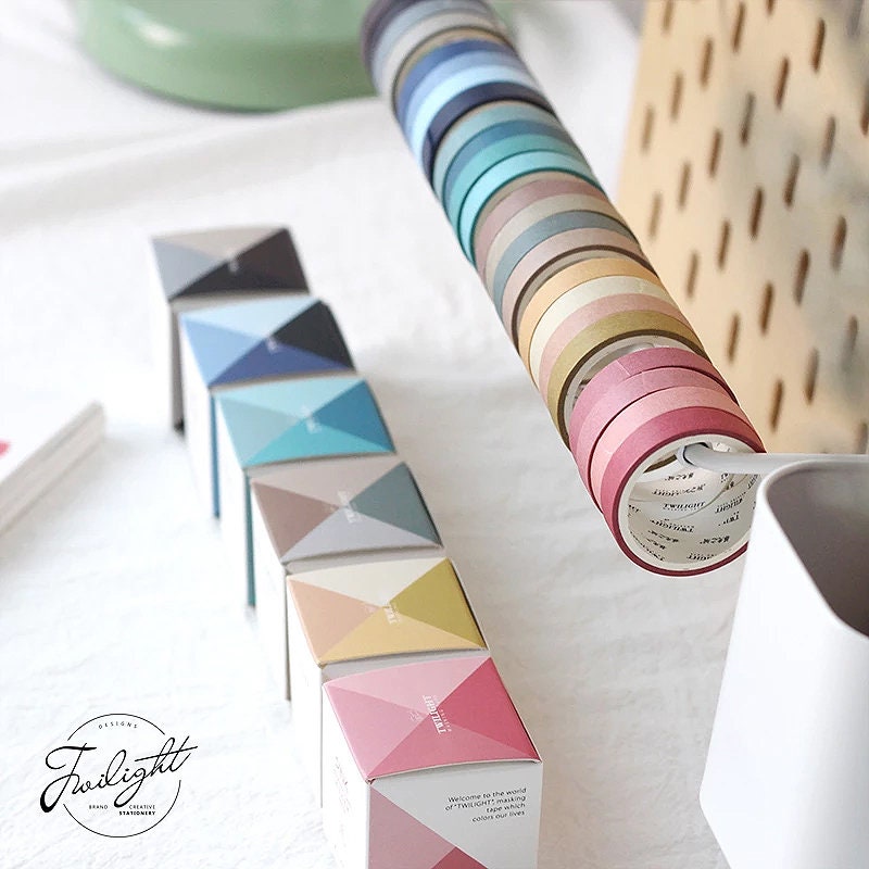 Washi Tape Set of 4, Pure Color - Washi Tape, Masking Tape, Scrapbooking, Stationery, Journal, Diary, Decorative Tape
