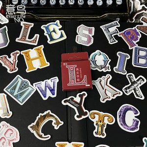 Adesivos, Letras, 45 mini adesivos – adesivos, papelaria, diário, agenda, álbum de fotos, ABC, alfabeto, letras