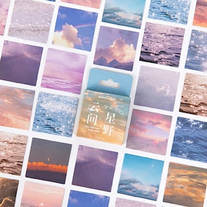 Stickers met lucht, wolken en licht "Star Wilderness In The Cloud" met 45 mini-stickers — Stickers, Decals, Scrapbook, Briefpapier