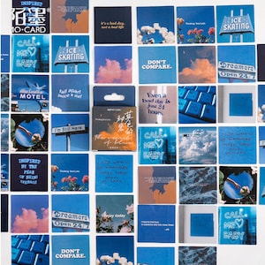 Adesivi blu "Blue Secret" con 45 mini adesivi — adesivi, adesivi, scrapbooking, cancelleria, diario