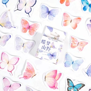 Schmetterlinge-Sticker "Butterfly" mit 45 mini Stickern — Sticker, Aufkleber, Scrapbooking, Schreibwaren, Tagebuch
