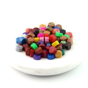 Cuentas de cera de sello, mixtas: cera de sello, barniz de sello, sello de sello, sello de cera, sello de carta, amistad con pluma, invitación de boda