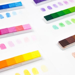 Stempelkissen Farberverlauf, 6 Farben Stempelfarbe für DIY-Projekte, Fingerprint, Scrapbooking, Kunst und Basteln Bild 5