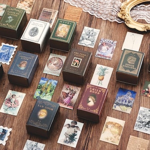 100 mini cartoline retrò: scrapbooking, articoli di cancelleria, diari, diari, articoli di carta
