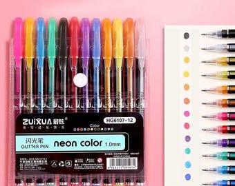 Glitter Gel Pen Set – 12 Colors for Creative Craft Ideas
