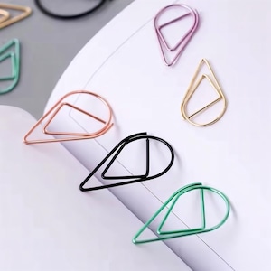 Elegant Paper Clips & Staples – Set of 10 | Elegant clips, 6 colors, for invitation cards, bookmarks, planners, and scrapbooking